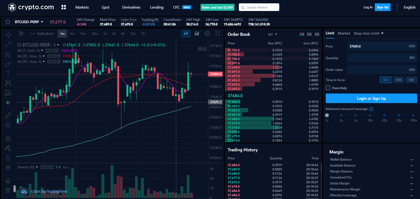 Perpetual Contract Trading Room at Crypto.com Perpetual Contract Trading Room at Crypto.com